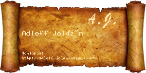 Adleff Jolán névjegykártya